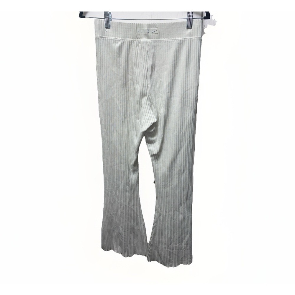 Nike Women's Ribbed Flare Leggings / Lounge Pants Cream White Medium